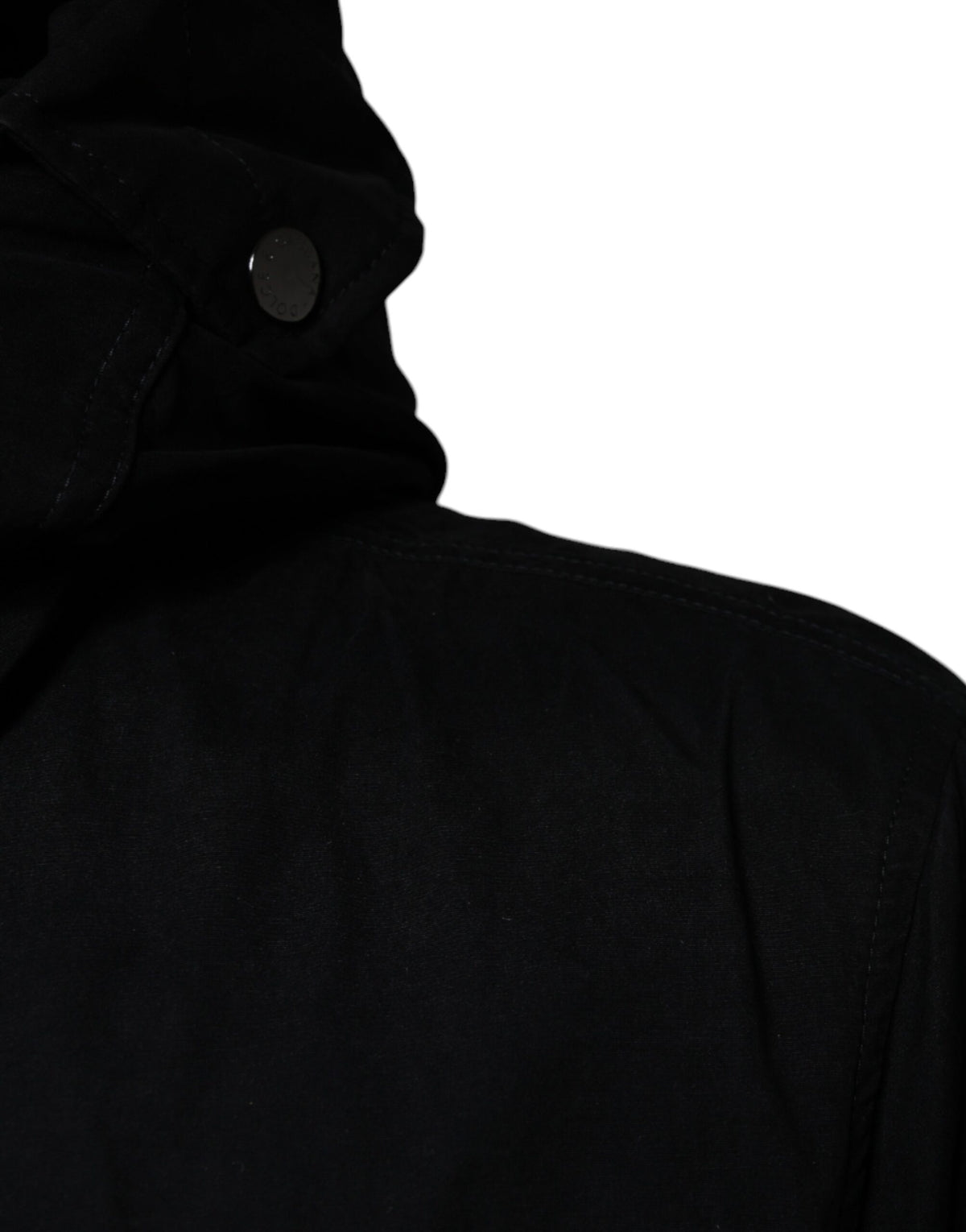 Dolce & Gabbana Parka noire à capuche, trench-coat en coton.