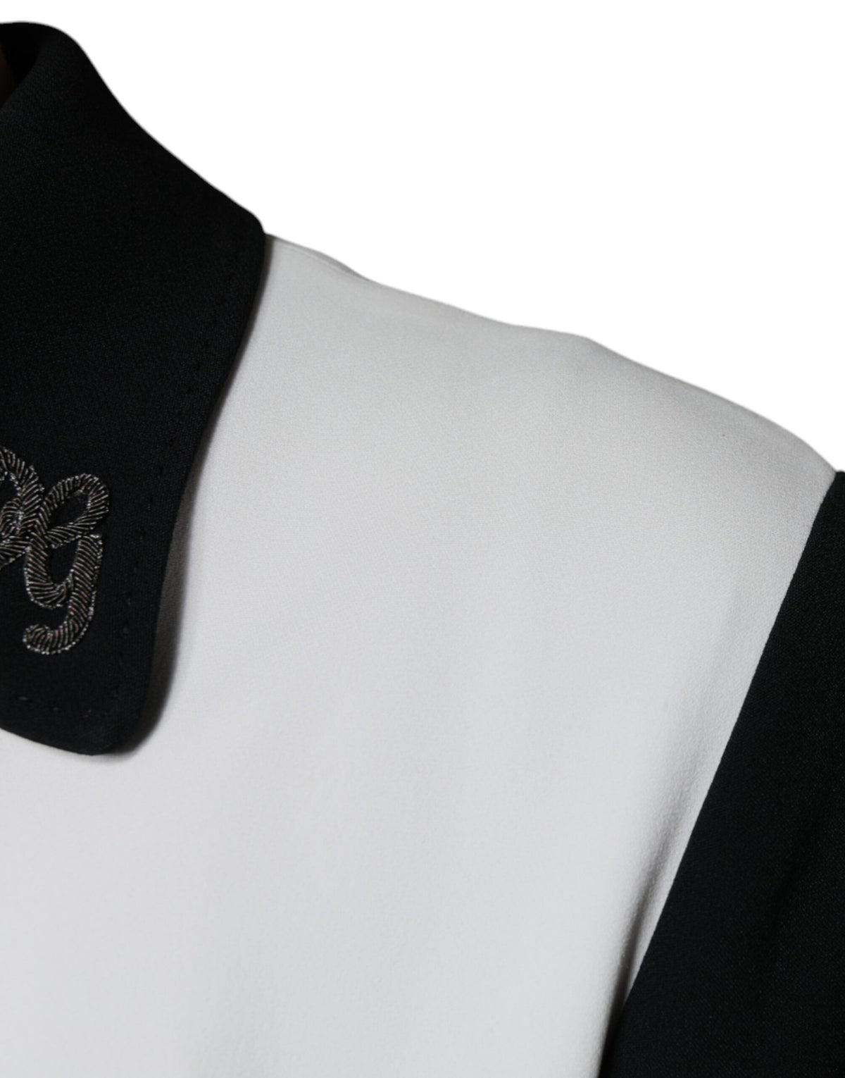 Veste blouson à fermeture éclair intégrale Dolce & Gabbana, noir et blanc, avec couronne DG.