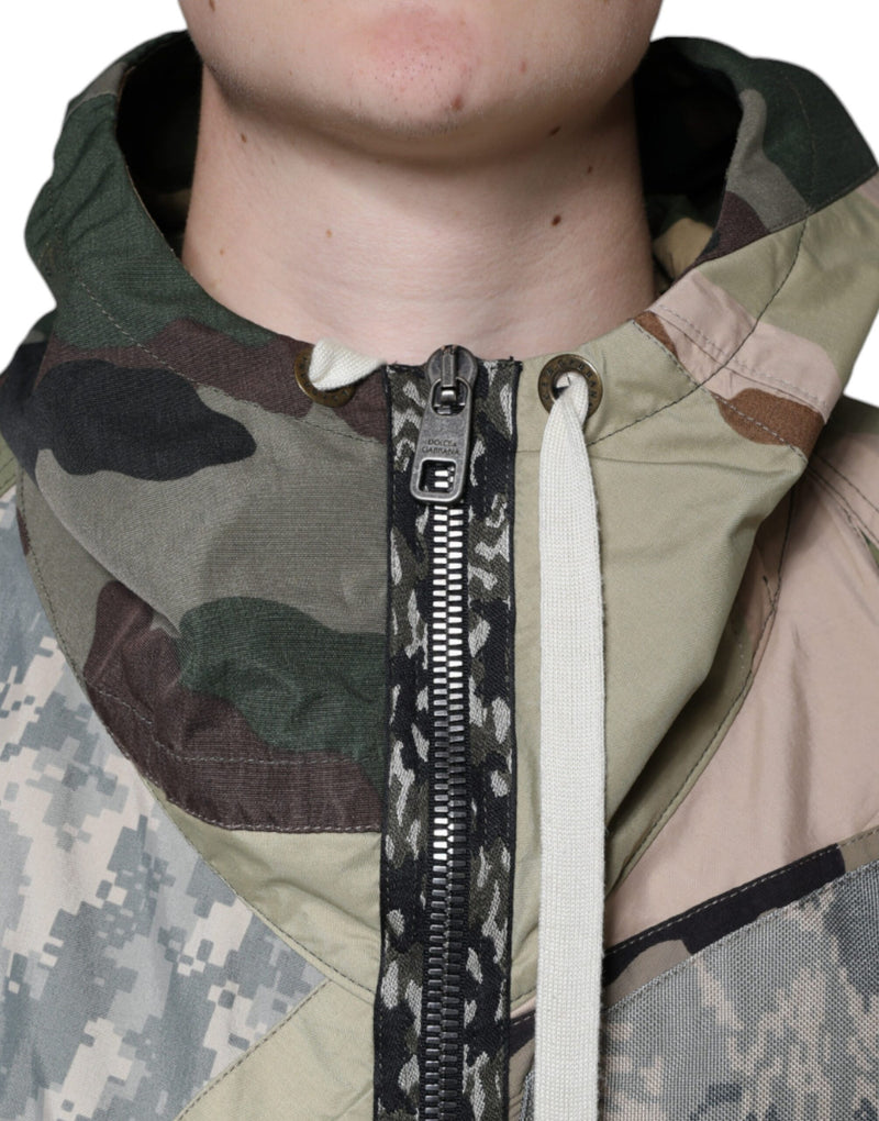 Dolce & Gabbana camouflage jas met capuchon en ritssluiting in verschillende kleuren