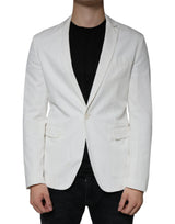 Blazer habillé blanc à simple boutonnage et un bouton pour femme de Dondup