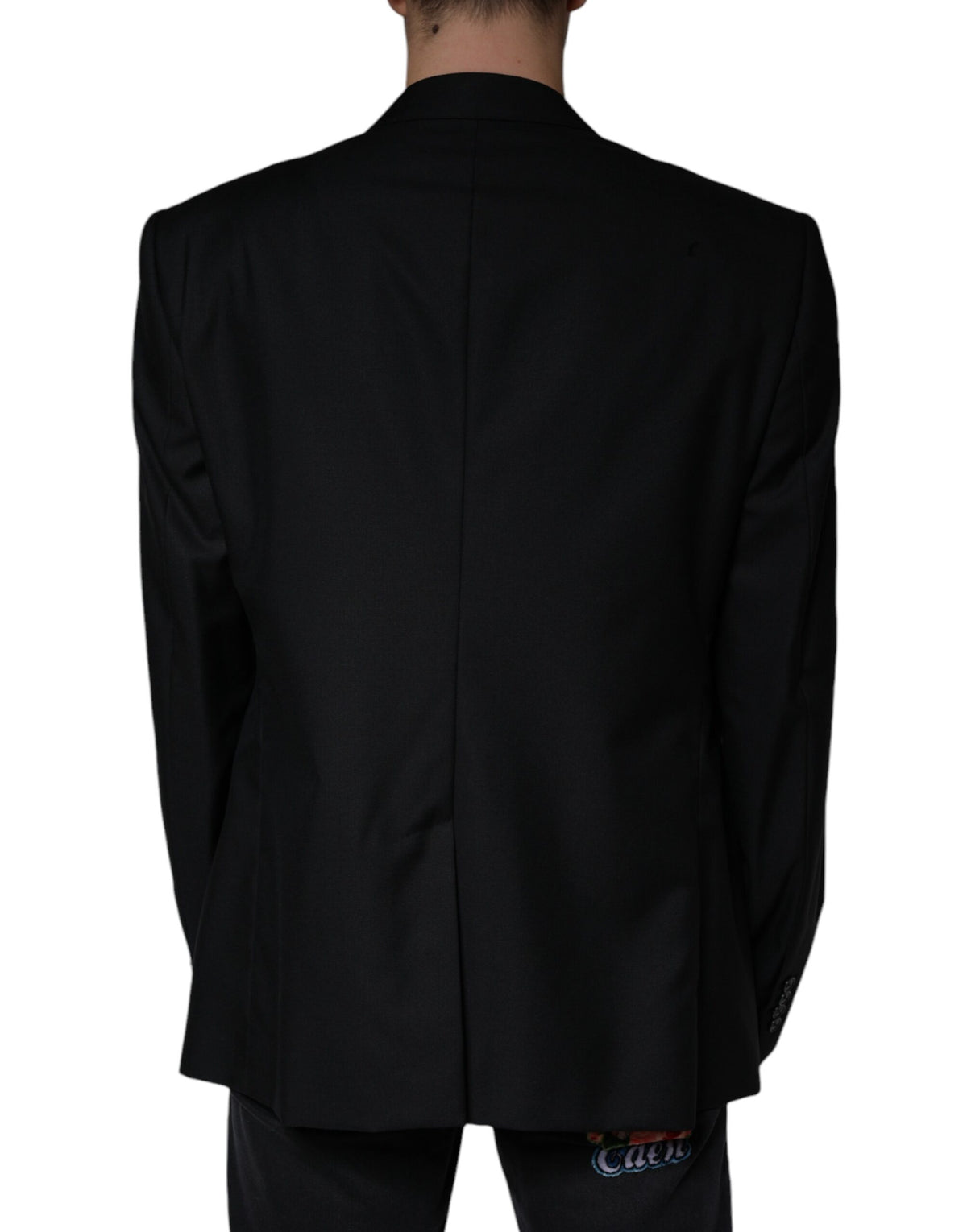 Dolce &amp; Gabbana, veste-blazer noire en laine pour homme, à simple boutonnage.