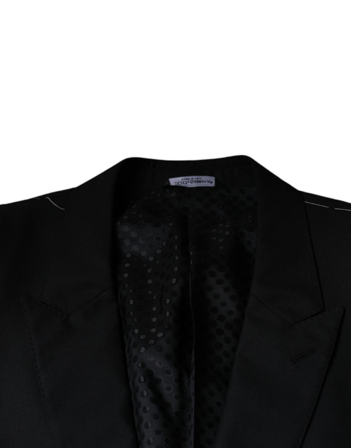 Dolce &amp; Gabbana, veste-blazer noire en laine pour homme, à simple boutonnage.