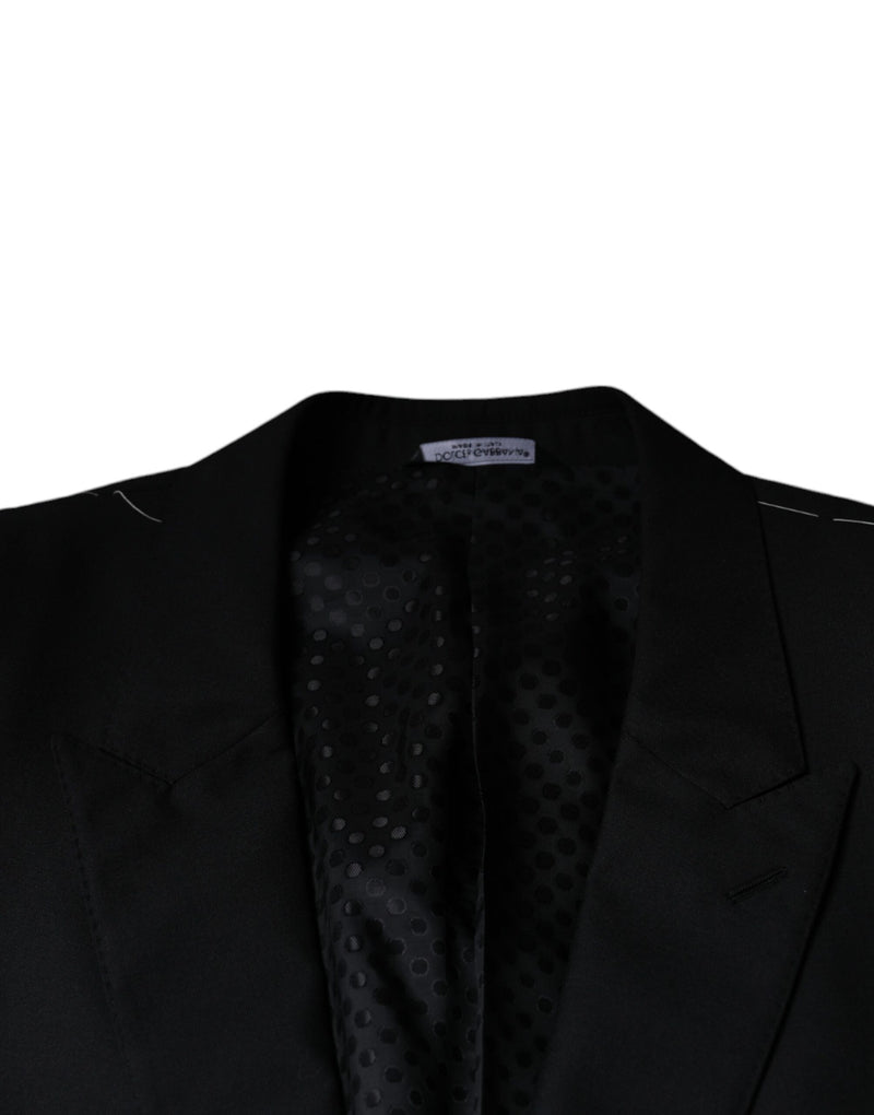 Dolce &amp; Gabbana Zwarte Enkellaags Heren Jas van Wol