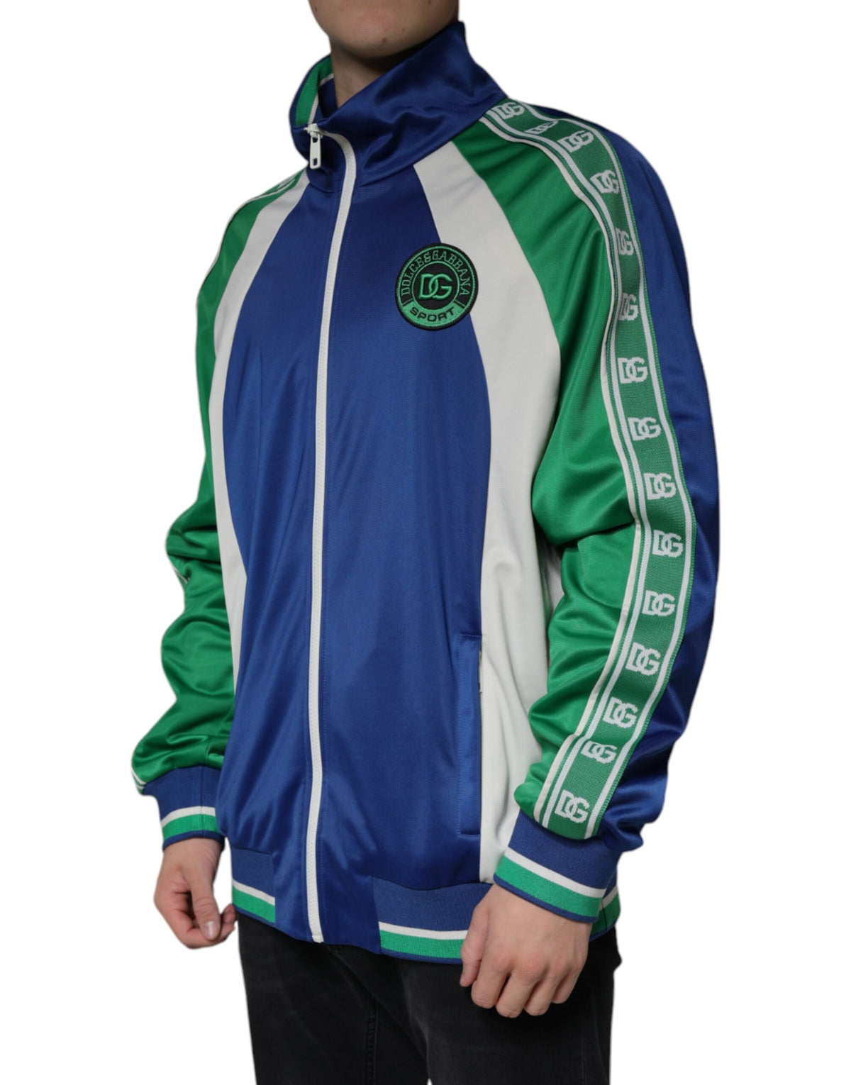 Veste bomber à fermeture éclair intégrale en polyester multicolore de Dolce & Gabbana