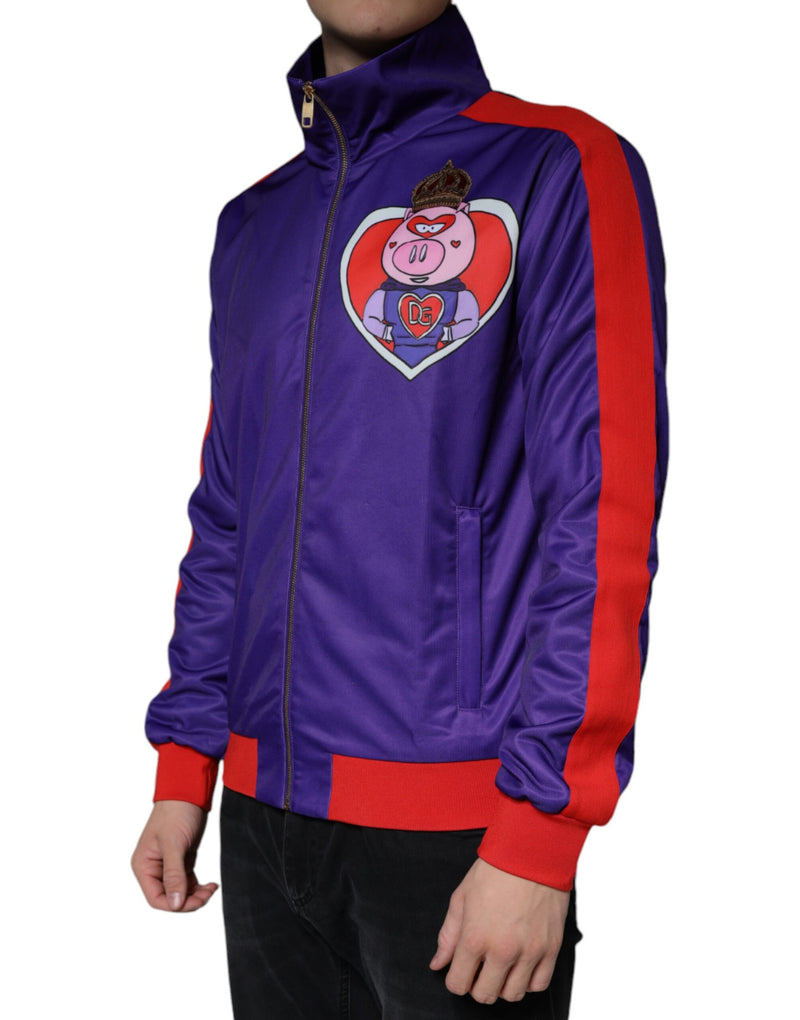 Veste bomber à fermeture éclair violette Dolce & Gabbana, année du cochon.