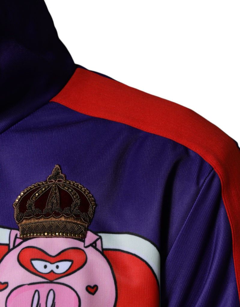 Veste bomber à fermeture éclair violette Dolce & Gabbana, année du cochon.