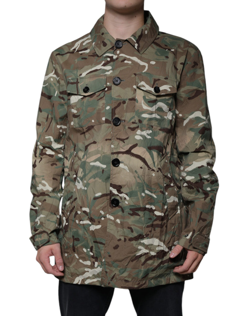 Veste à col montant multicolore à motif camouflage de Dolce & Gabbana