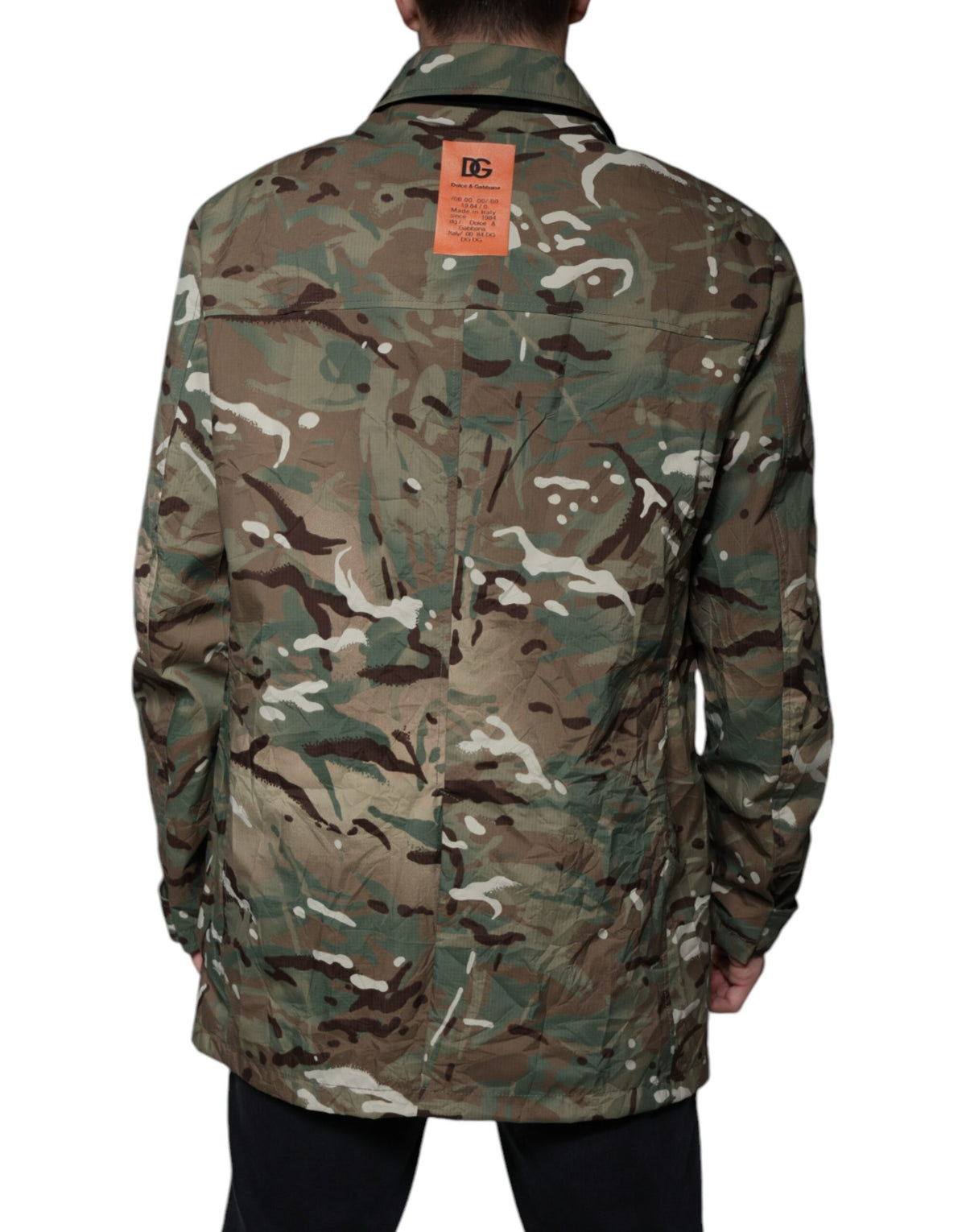 Veste à col montant multicolore à motif camouflage de Dolce & Gabbana