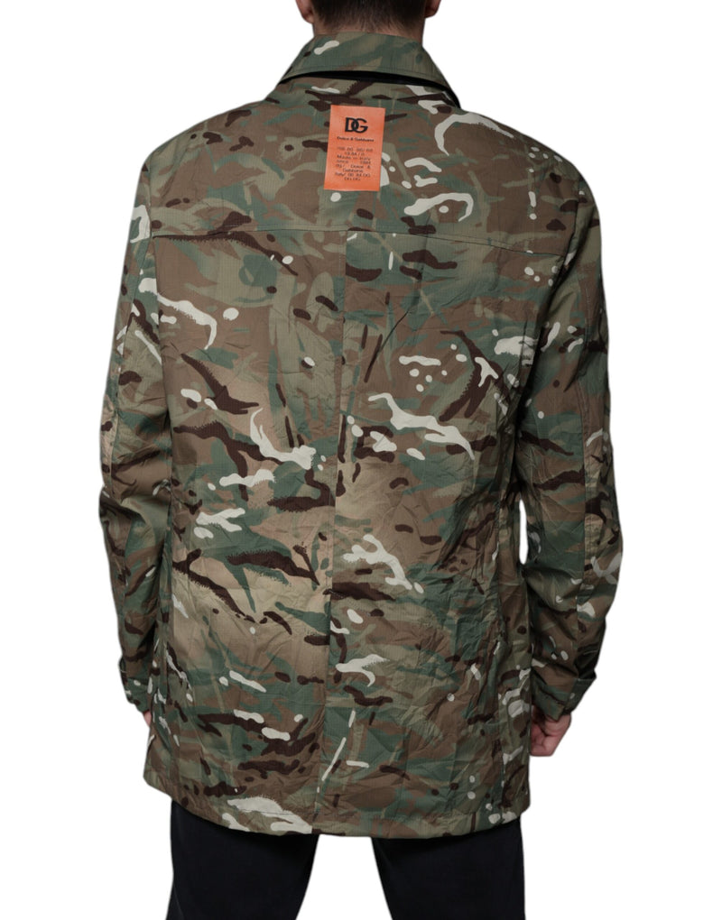 Veste à col montant multicolore à motif camouflage de Dolce & Gabbana