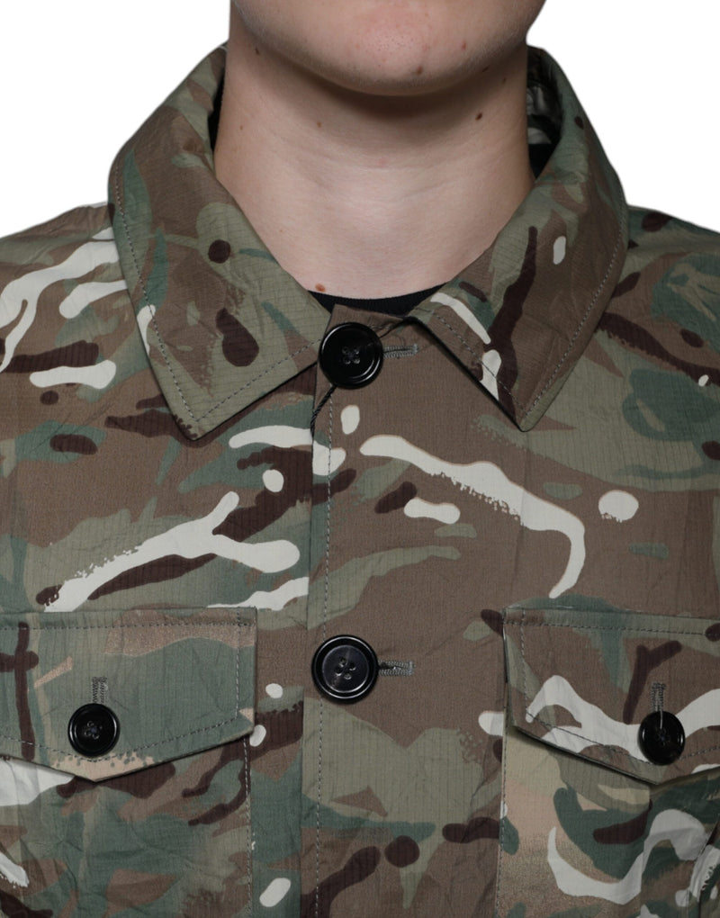 Veste à col montant multicolore à motif camouflage de Dolce & Gabbana