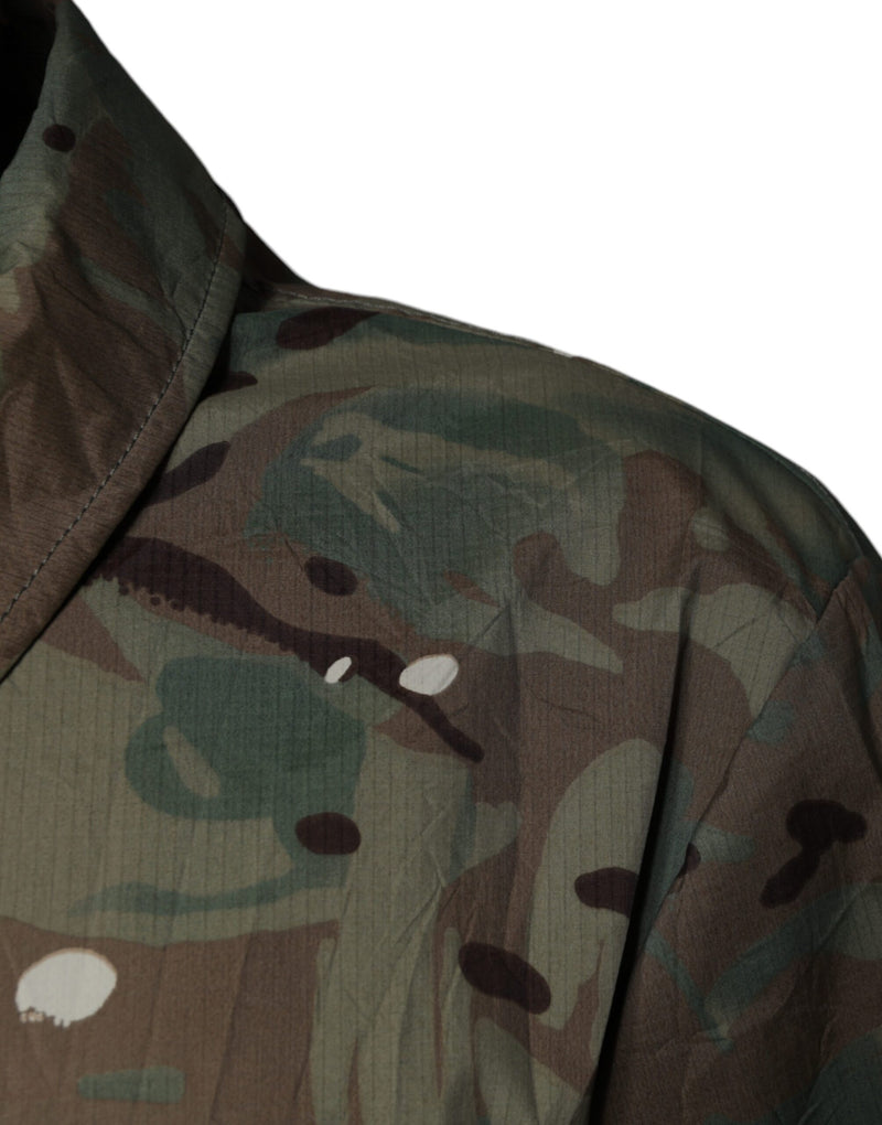 Veste à col montant multicolore à motif camouflage de Dolce & Gabbana