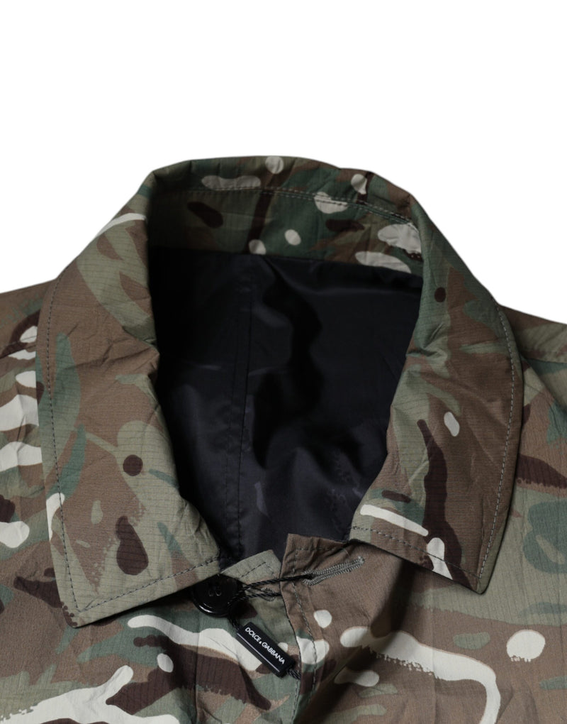 Veste à col montant multicolore à motif camouflage de Dolce & Gabbana