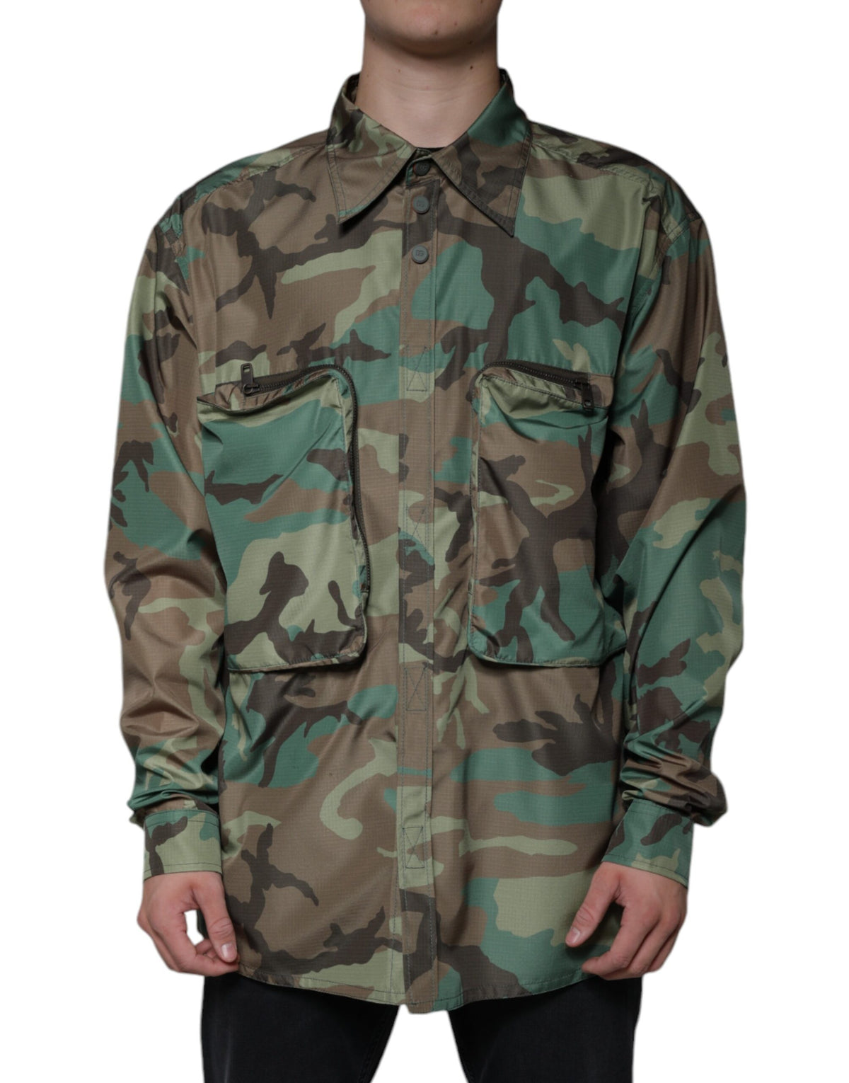 Chemise à boutons à motif camouflage multicolore de Dolce &amp; Gabbana