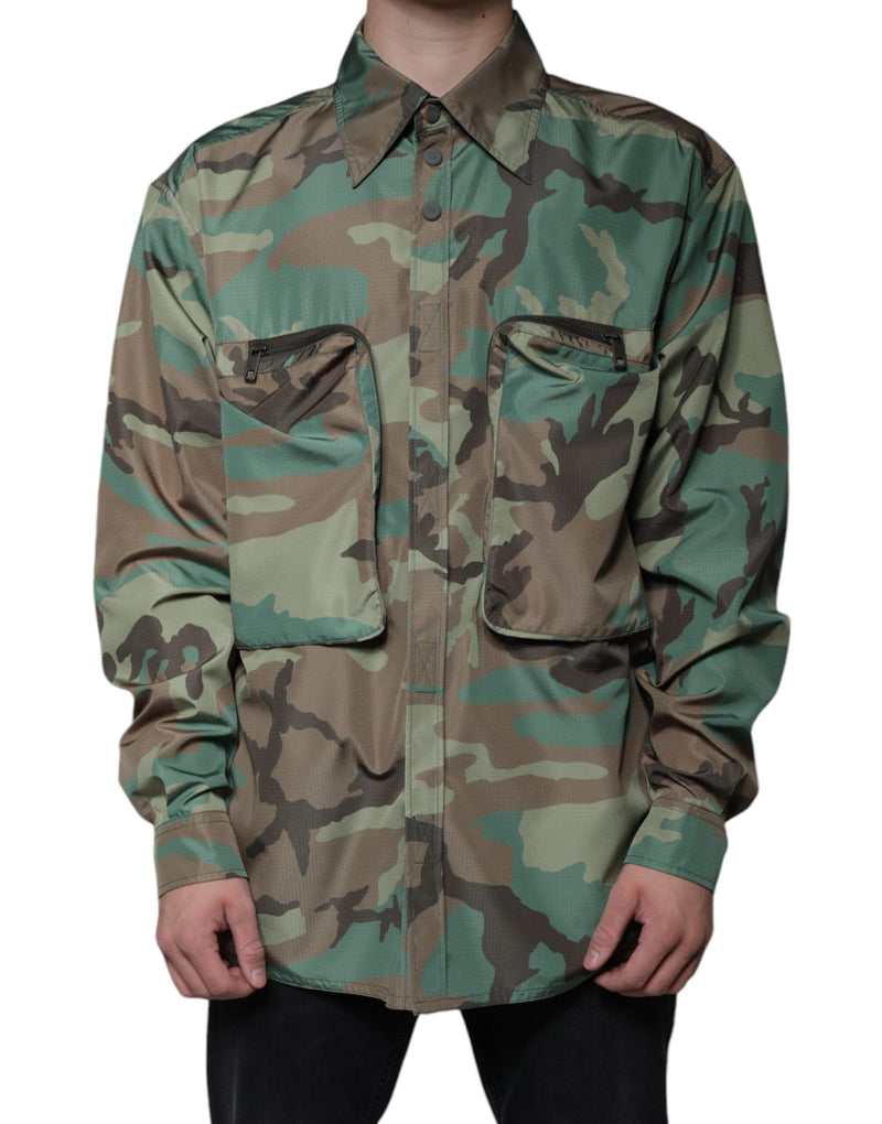 Dolce &amp; Gabbana Multicolour Camouflage Overhemd met Knopen