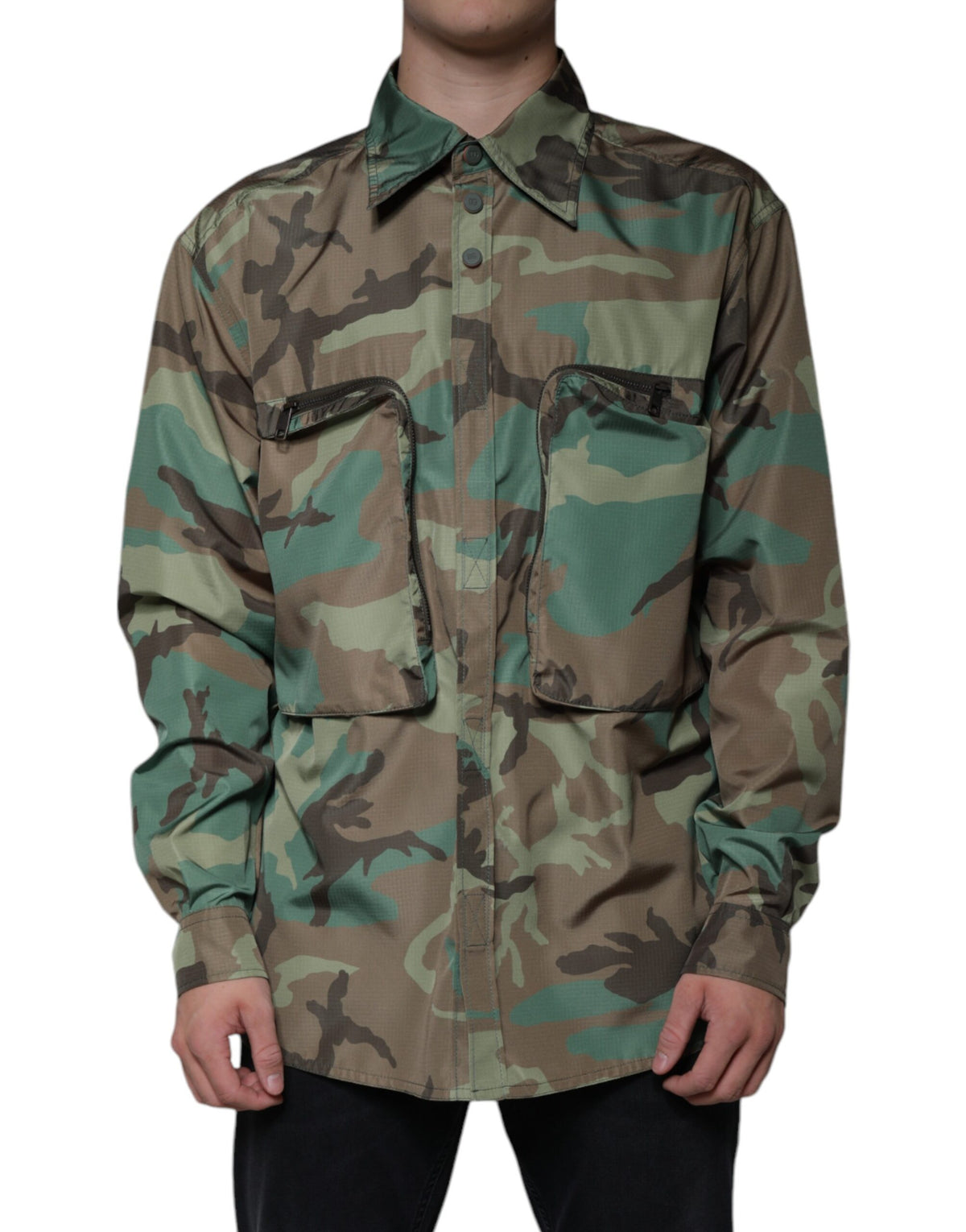 Chemise à boutons à motif camouflage multicolore de Dolce &amp; Gabbana