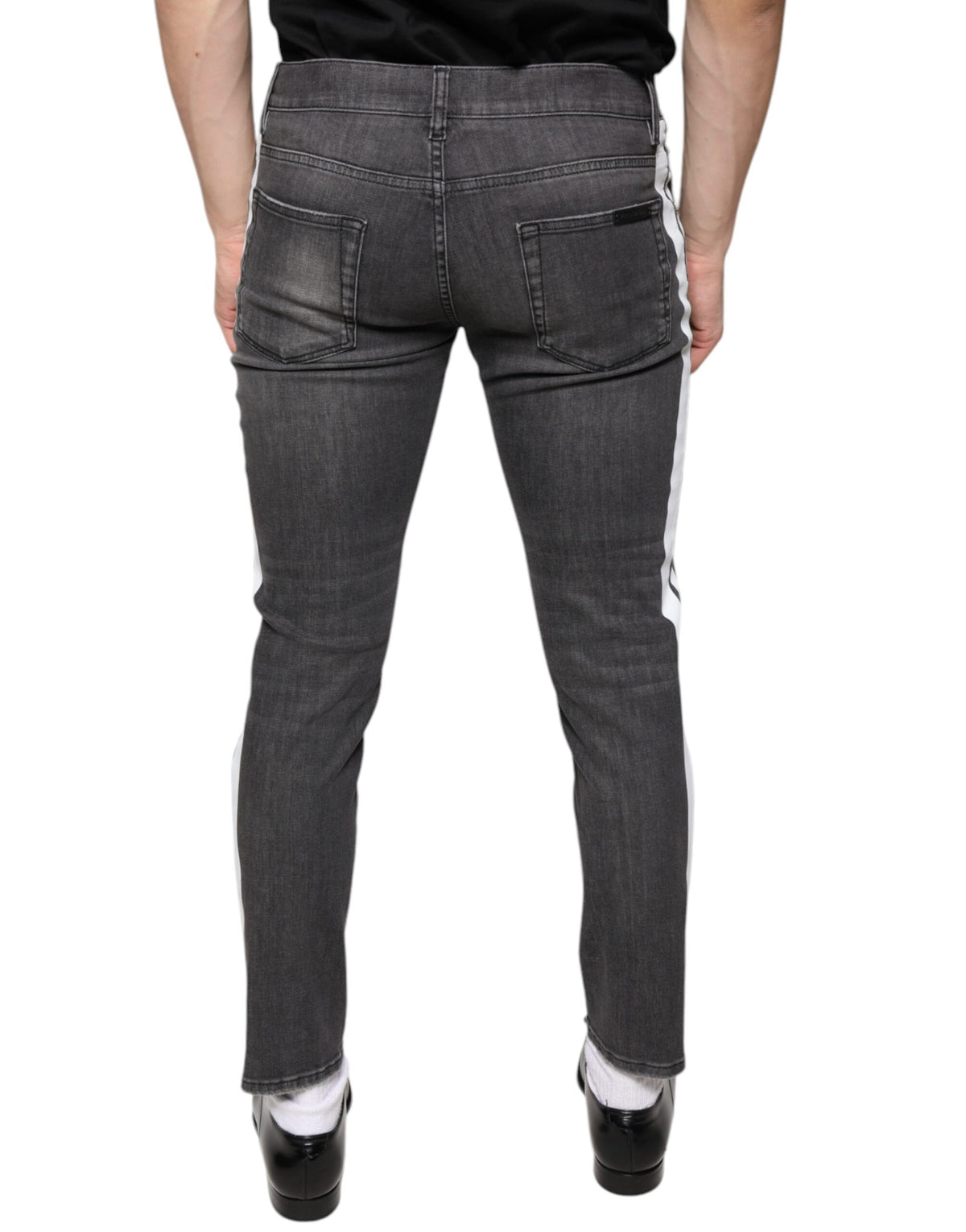 Jean skinny en coton noir délavé pour homme de Dolce &amp; Gabbana