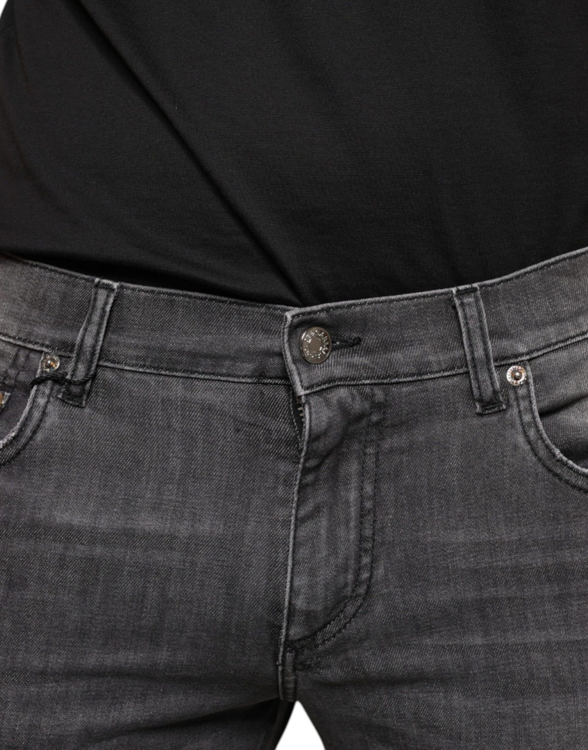 Jean skinny en coton noir délavé pour homme de Dolce &amp; Gabbana
