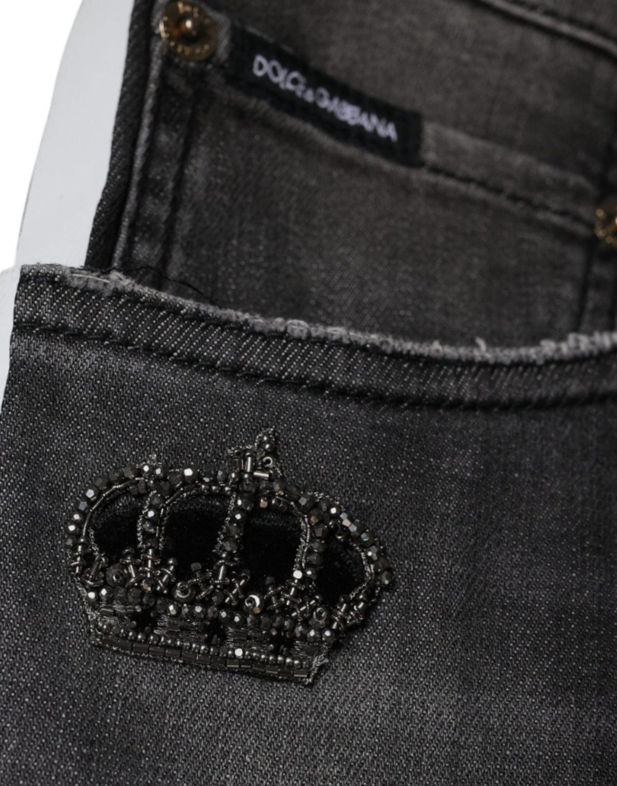 Jean skinny en coton noir délavé pour homme de Dolce &amp; Gabbana