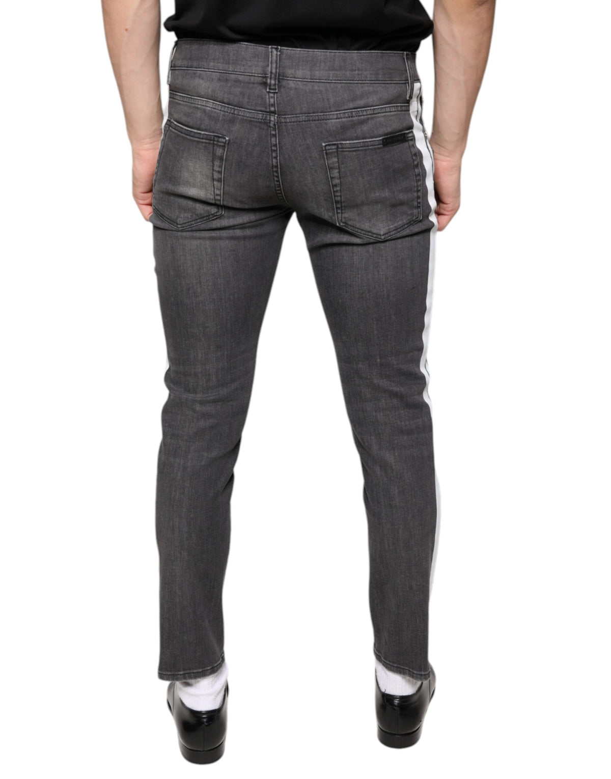 Jean skinny en coton noir délavé pour homme de Dolce &amp; Gabbana