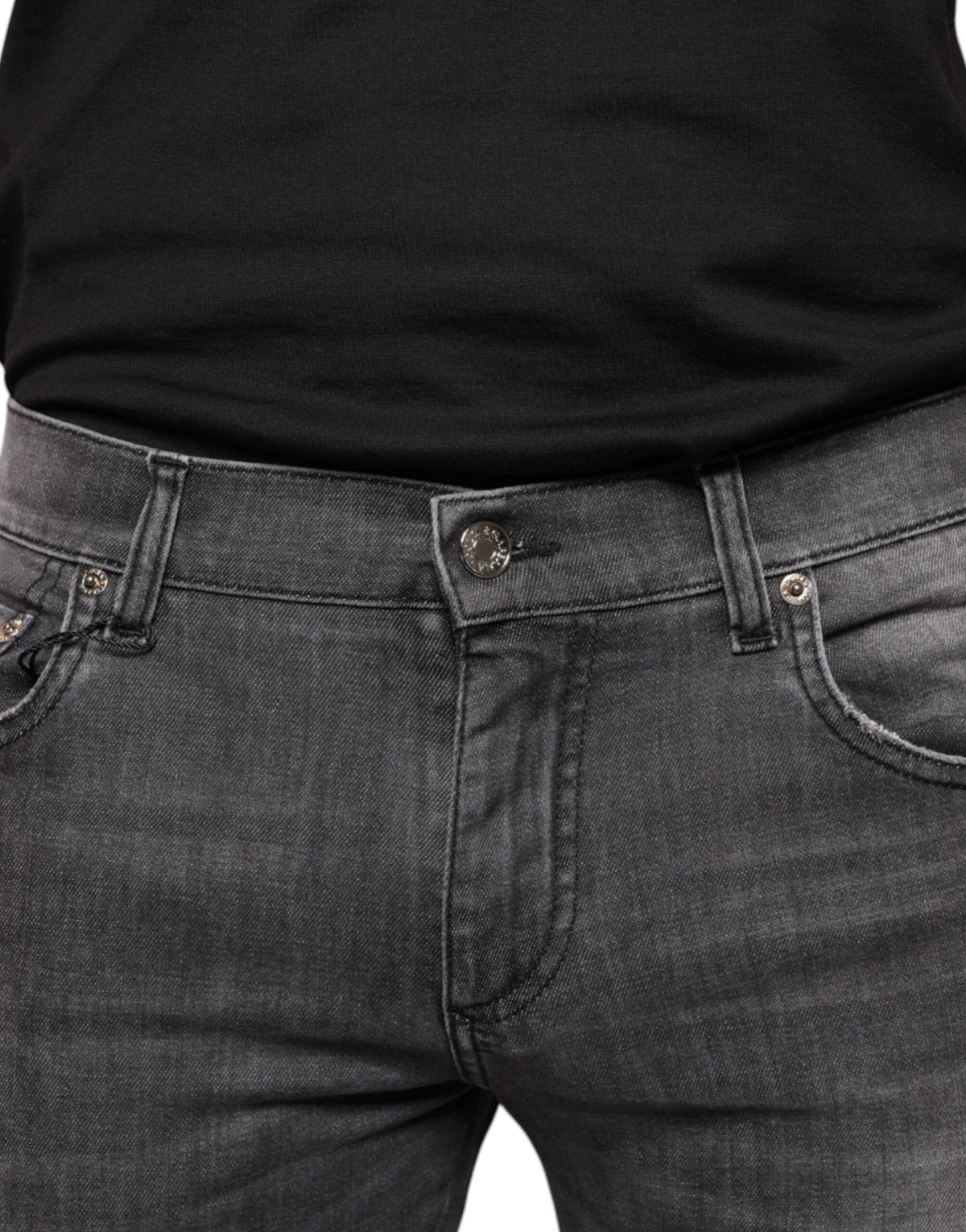 Jean skinny en coton noir délavé pour homme de Dolce &amp; Gabbana