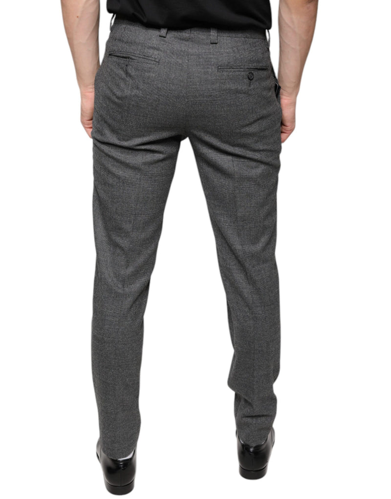 Dolce &amp; Gabbana grijze geruite wollen skinny broek (tartan)
