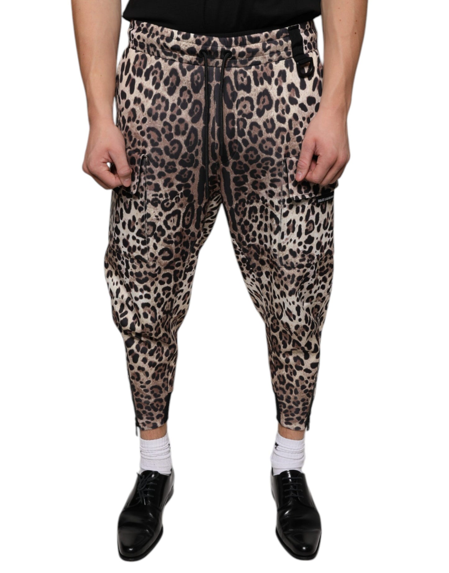 Dolce &amp; Gabbana bruine polyester joggingbroek met luipaardprint