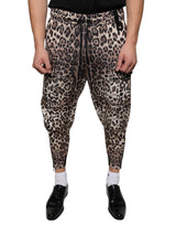 Pantalon de jogging en polyester marron léopard Dolce &amp; Gabbana