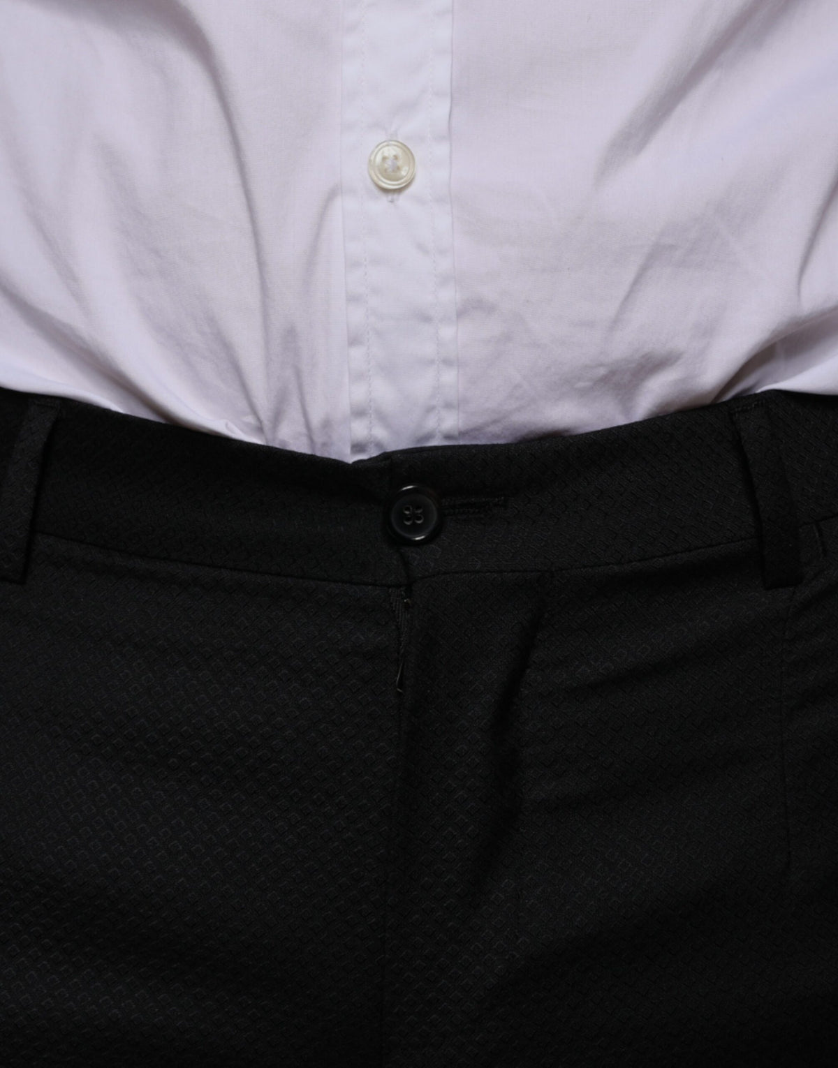 Pantalon tailleur noir en laine, coupe skinny, Dolce &amp; Gabbana