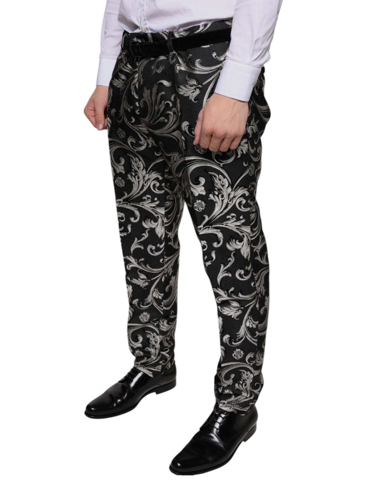Pantalon-jupette skinny en jacquard noir Dolce &amp; Gabbana