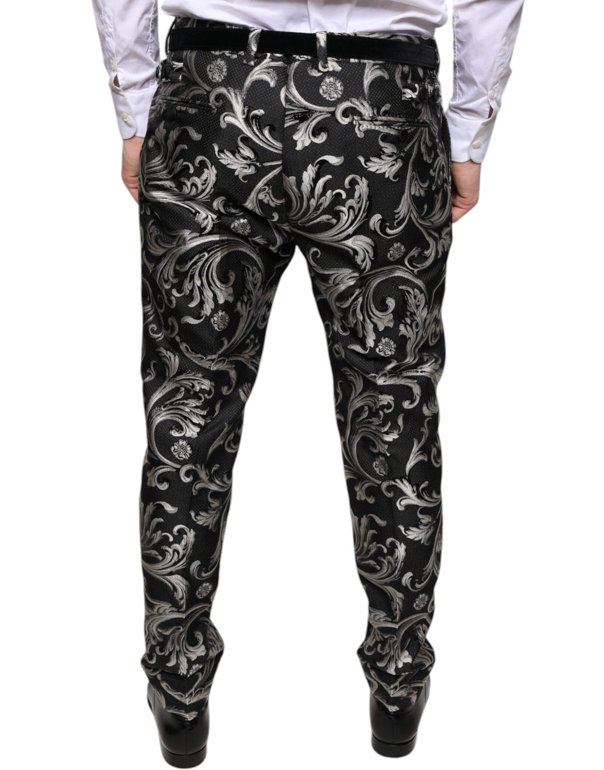 Pantalon-jupette skinny en jacquard noir Dolce &amp; Gabbana