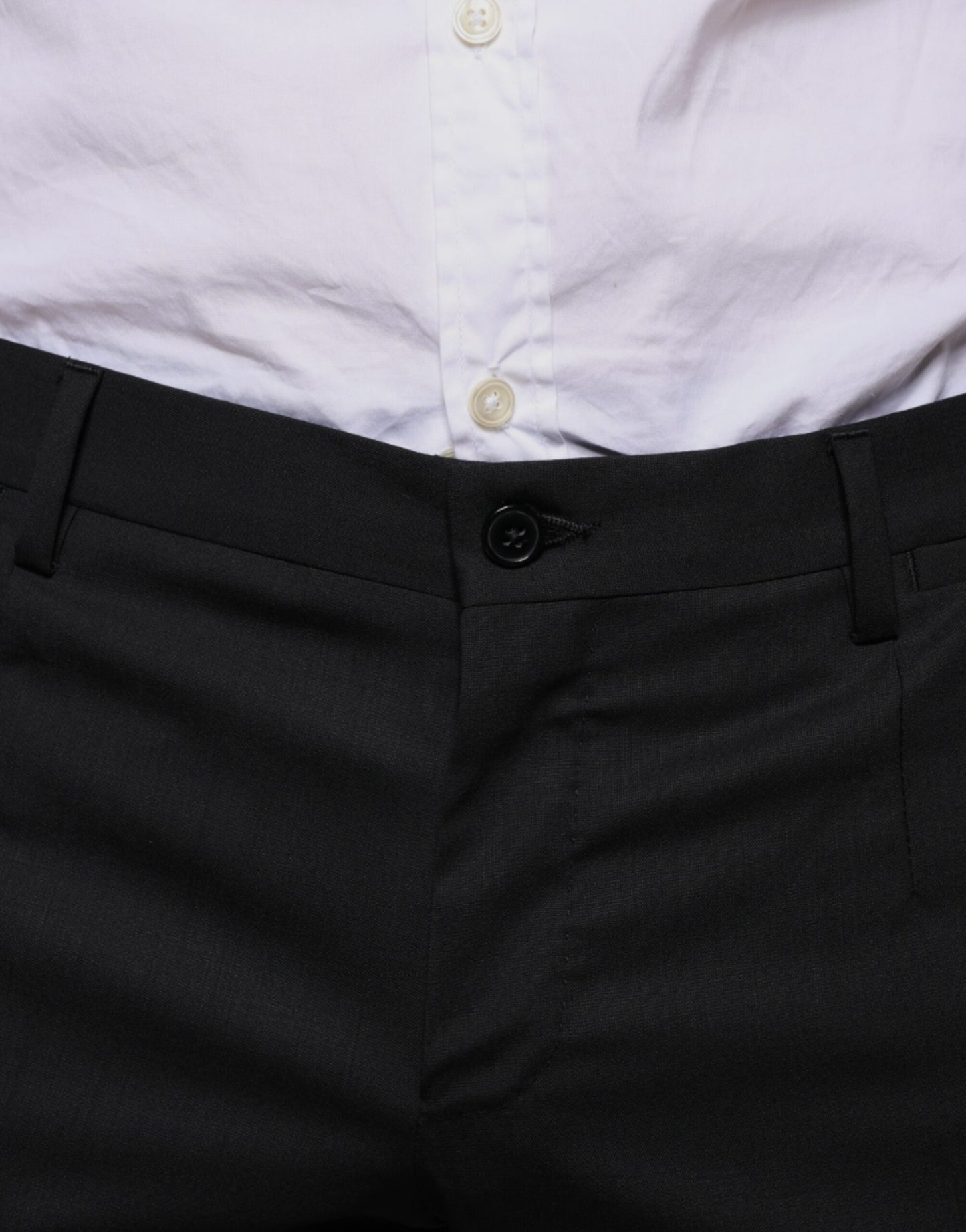 Pantalon tailleur noir en laine, coupe skinny, Dolce &amp; Gabbana