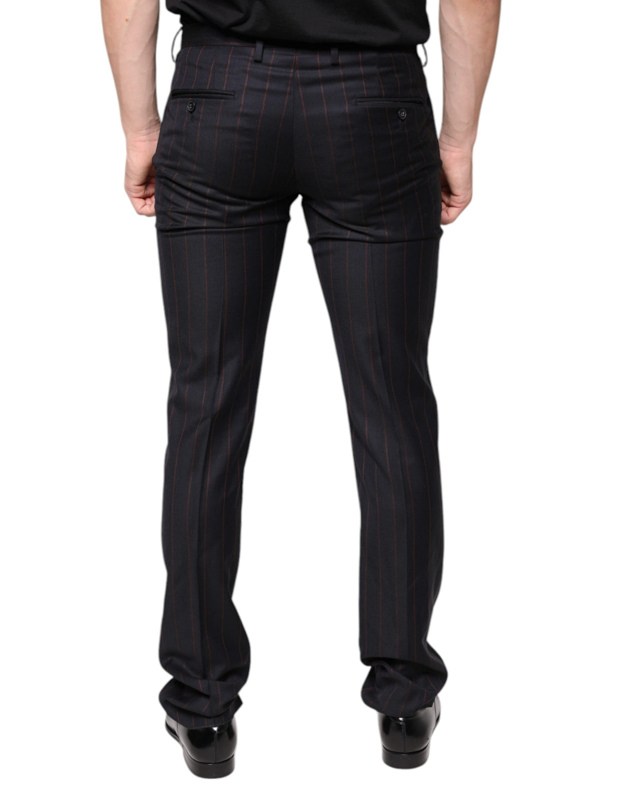 Pantalon habillé homme noir à rayures, coupe slim, Dolce &amp; Gabbana