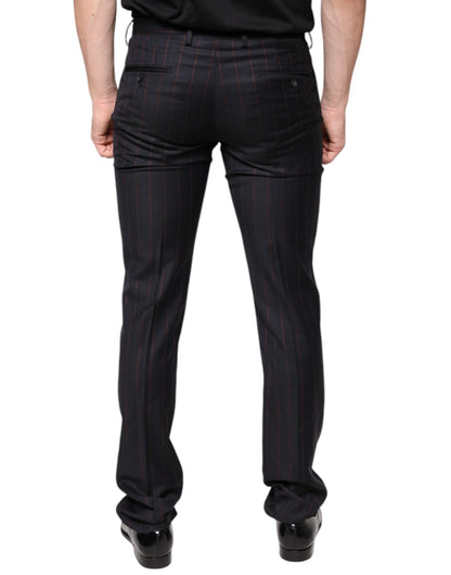 Pantalon habillé homme noir à rayures, coupe slim, Dolce &amp; Gabbana