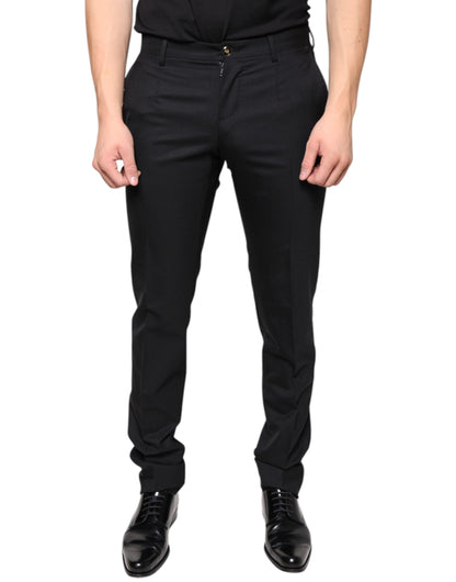 Dolce &amp; Gabbana zwarte wollen, smalle herenbroek