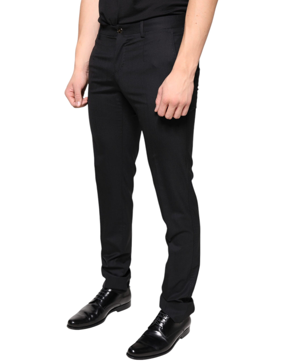 Pantalon tailleur noir en laine slim pour homme de Dolce &amp; Gabbana