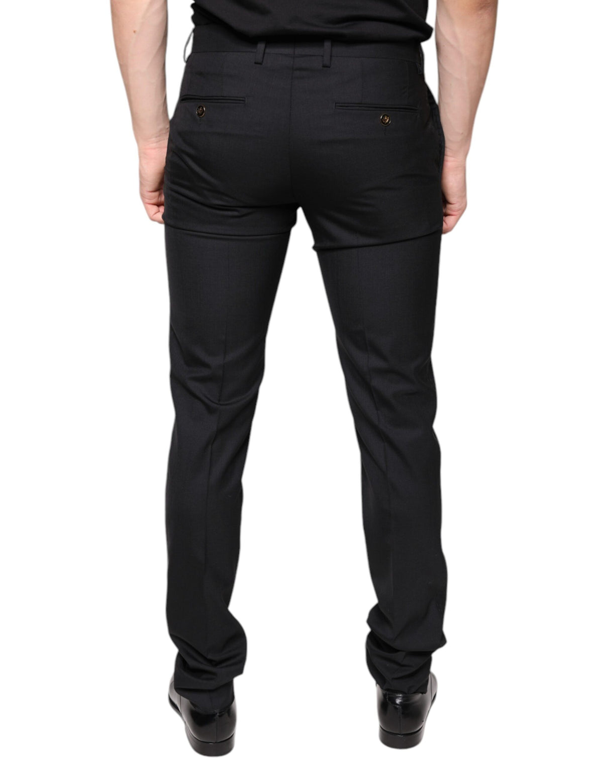 Pantalon tailleur noir en laine slim pour homme de Dolce &amp; Gabbana