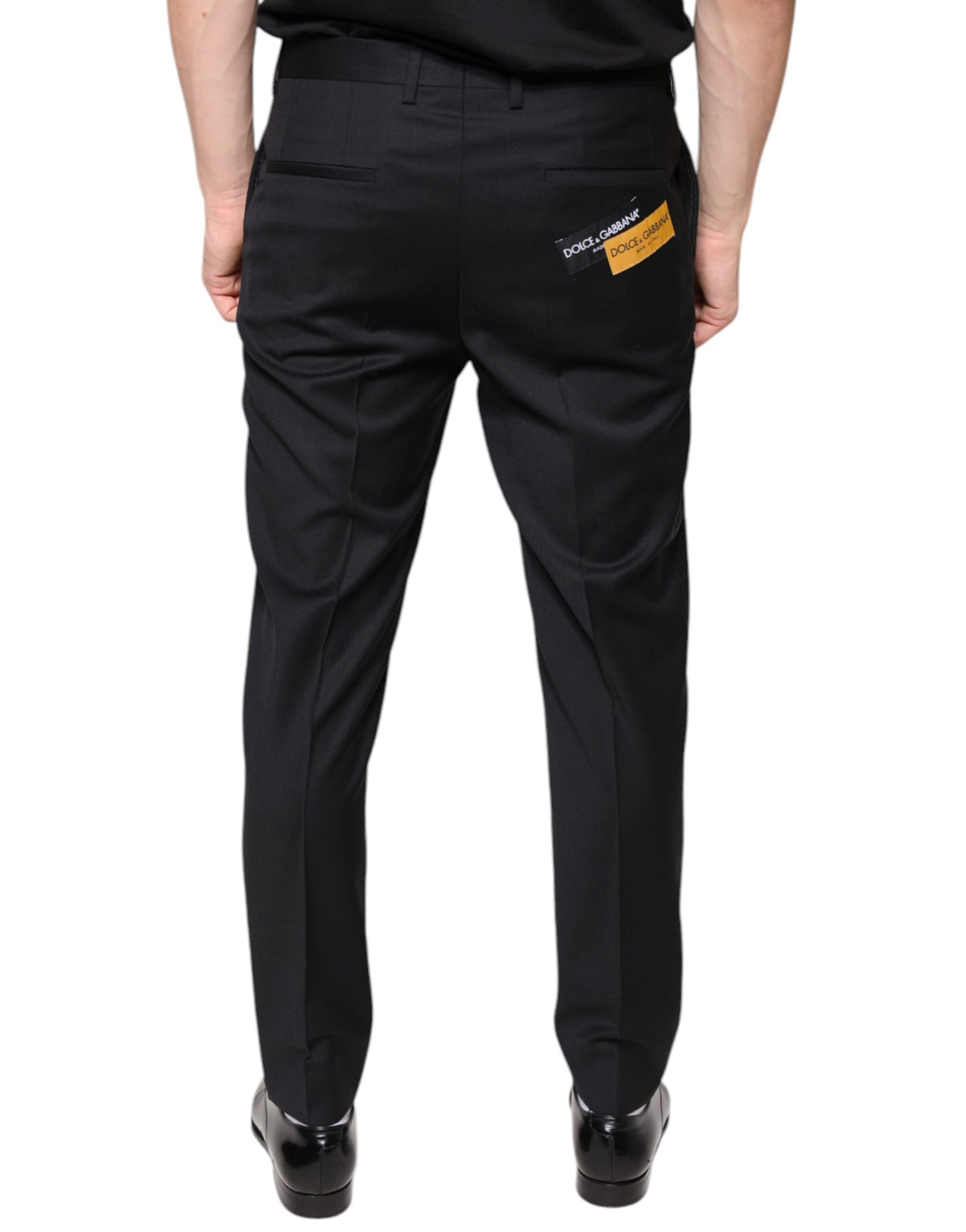 Pantalon tailleur noir en laine slim pour homme de Dolce &amp; Gabbana