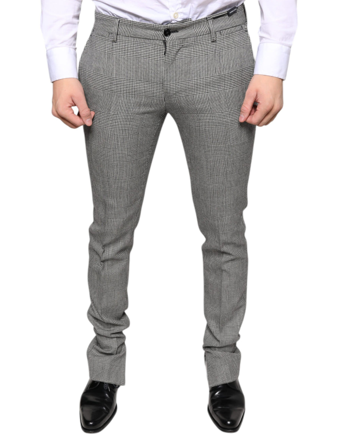 Pantalon skinny en laine à carreaux écossais gris de Dolce &amp; Gabbana