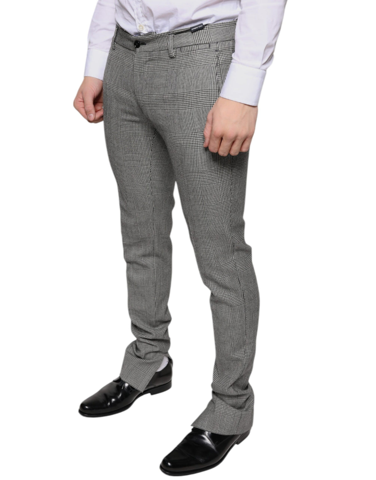 Pantalon skinny en laine à carreaux écossais gris de Dolce &amp; Gabbana