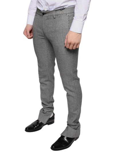 Dolce &amp; Gabbana grijze geruite wollen skinny broek (tartan)