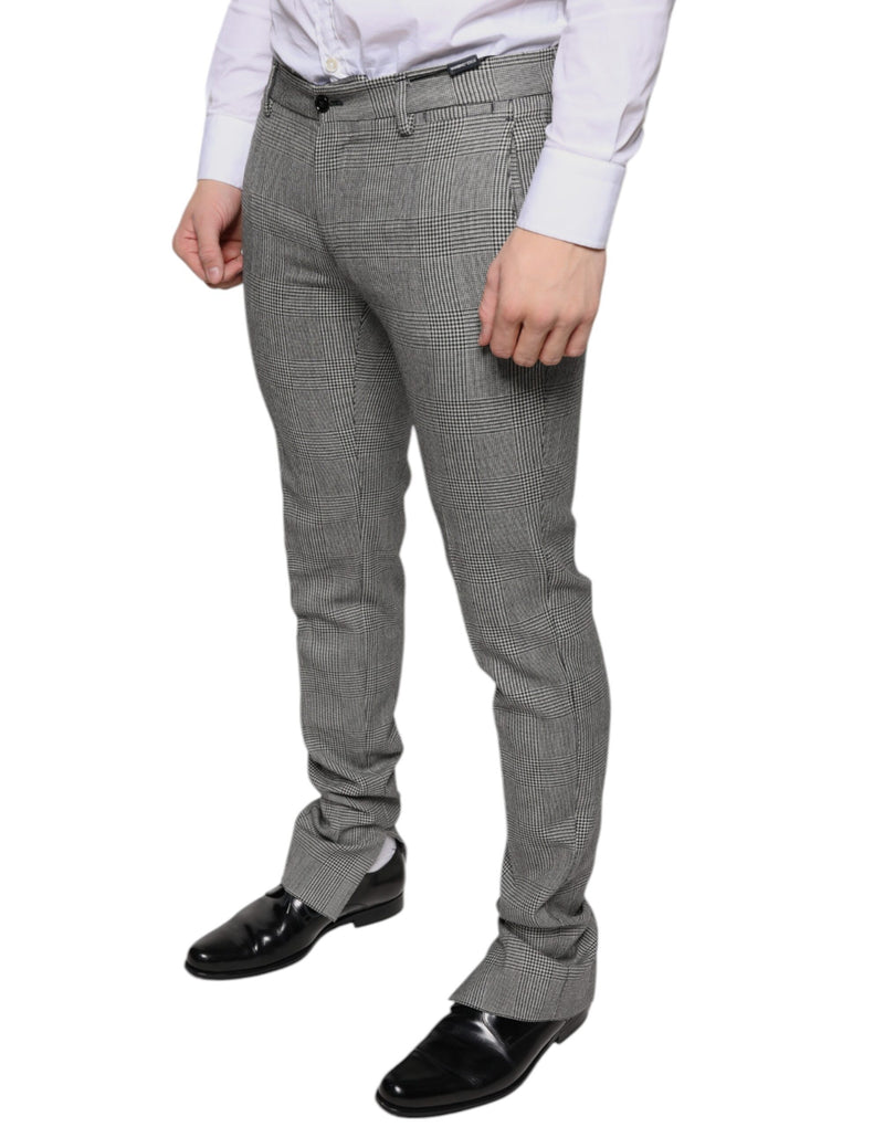 Dolce &amp; Gabbana grijze geruite wollen skinny broek (tartan)