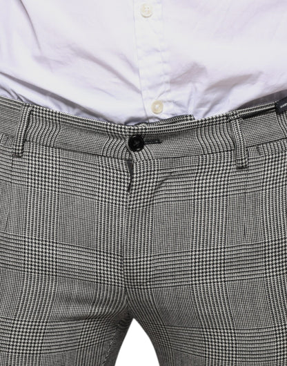 Dolce &amp; Gabbana grijze geruite wollen skinny broek (tartan)
