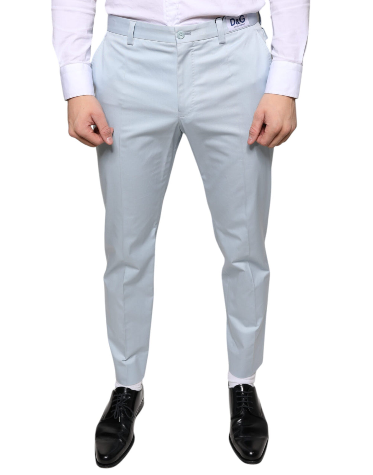 Pantalon-robe en coton bleu clair Dolce &amp; Gabbana