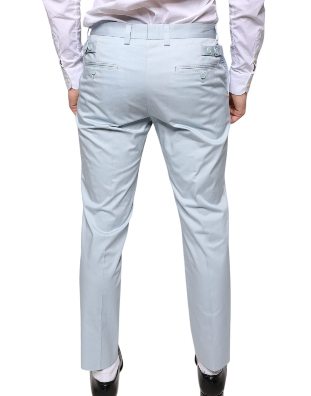 Pantalon-robe en coton bleu clair Dolce &amp; Gabbana