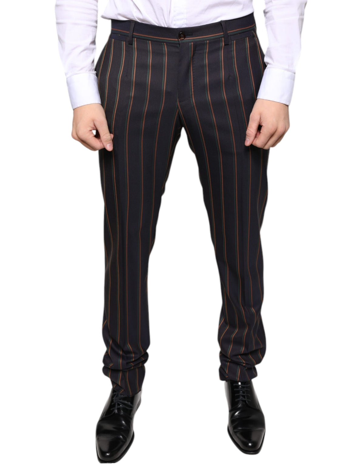Pantalon habillé homme slim rayé brun Dolce &amp; Gabbana