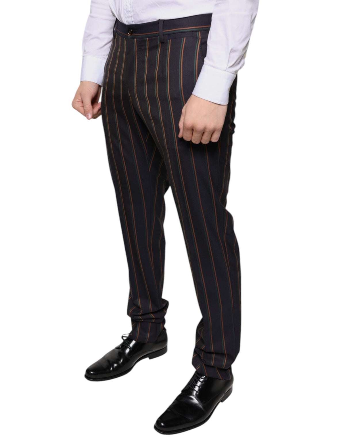 Pantalon habillé homme slim rayé brun Dolce &amp; Gabbana