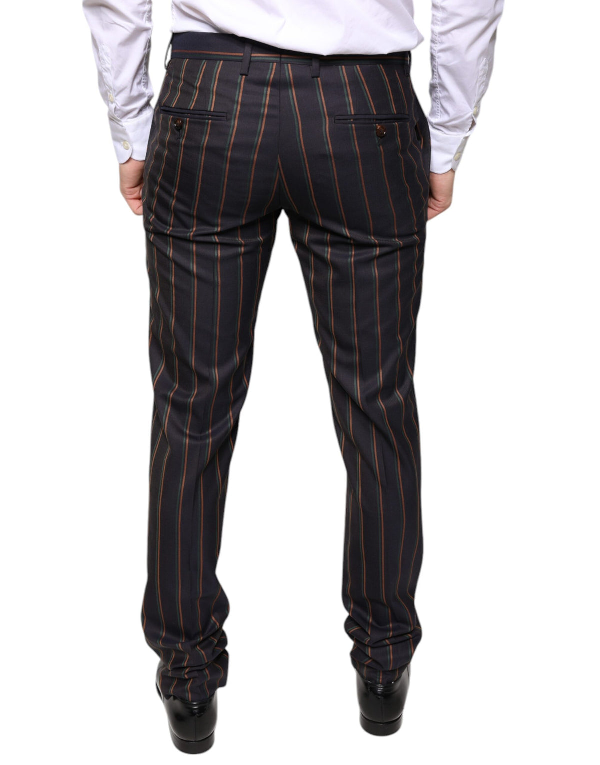 Pantalon habillé homme slim rayé brun Dolce &amp; Gabbana