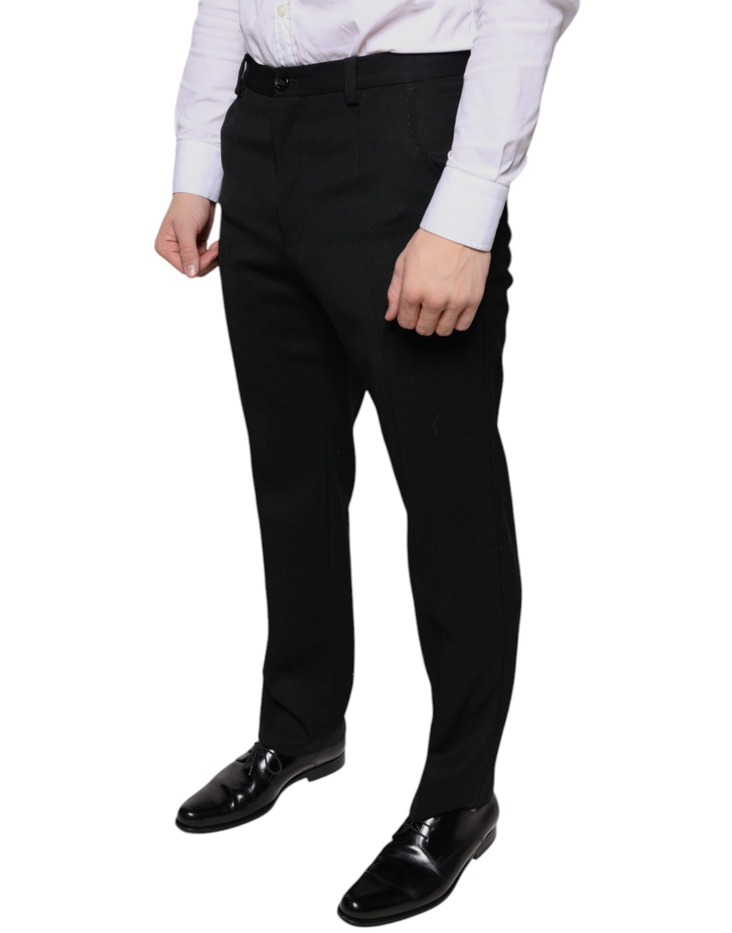 Dolce &amp; Gabbana zwarte wollen, smalle herenbroek