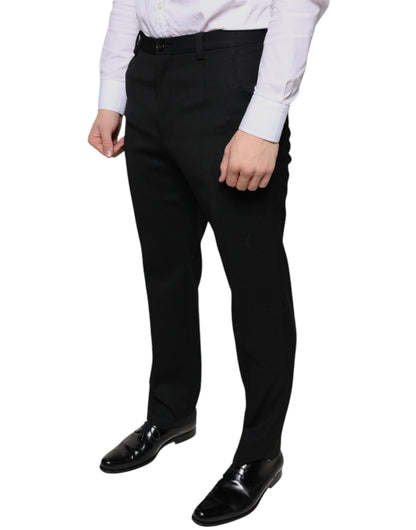Dolce &amp; Gabbana zwarte wollen, smalle herenbroek