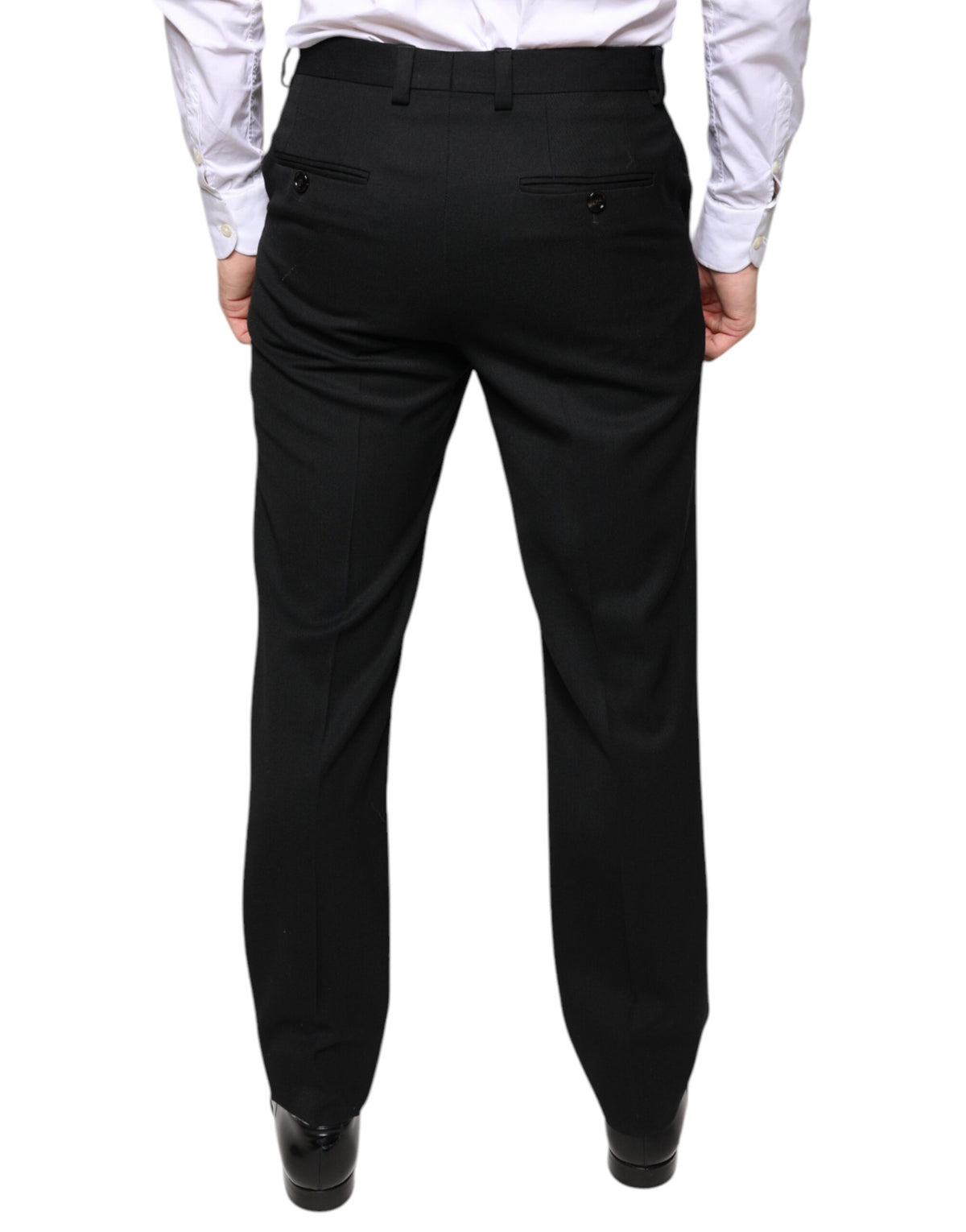 Pantalon tailleur noir en laine slim pour homme de Dolce &amp; Gabbana